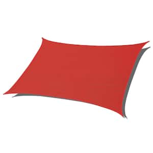 10 ft. x 13 ft. Red Rectangle Sun Shade Sail 185 GSM UV Block for Patio Deck Yard and Outdoor Activities