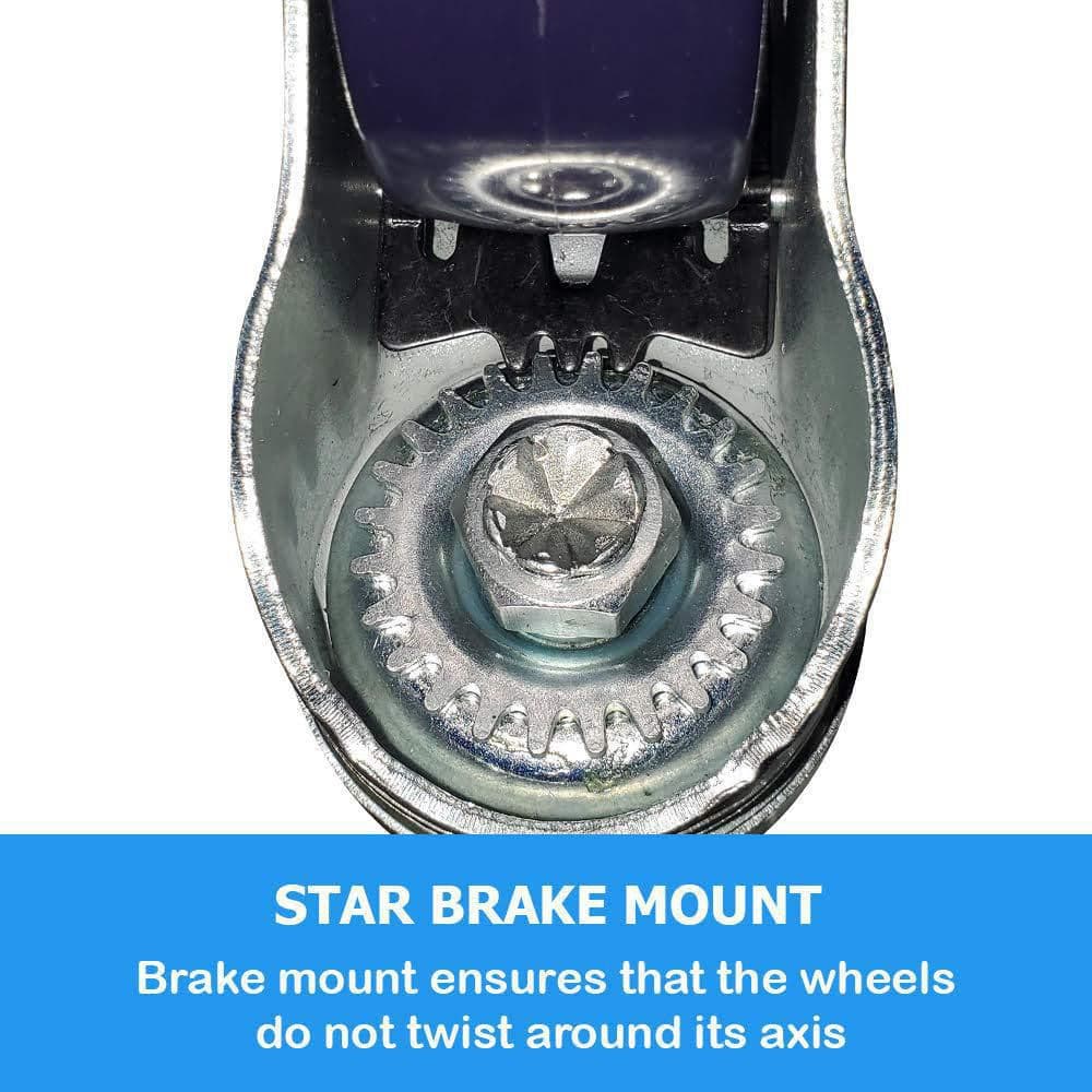 3 in. Purple and Silver Swivel Caster Wheels for Utility Tables