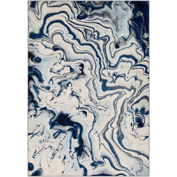 Livabliss Kathy Navy 7 ft. 10 in. x 10 ft. 3 in. Abstract Area Rug