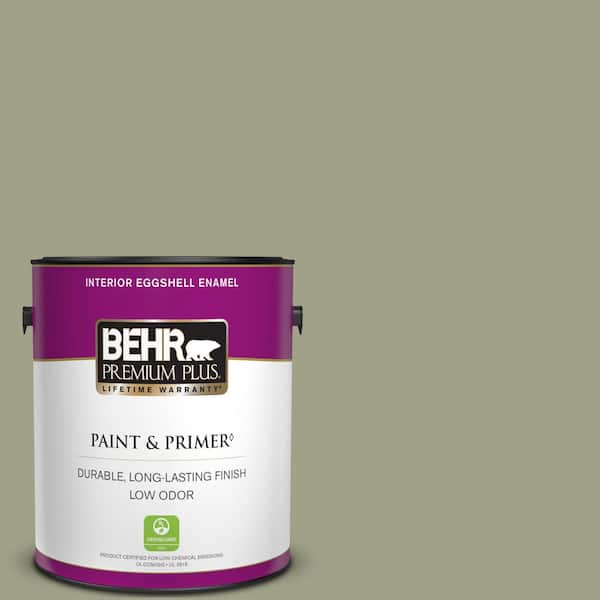 BEHR PREMIUM PLUS 1 gal. #BXC-82 Potting Moss Eggshell Enamel Low Odor Interior Paint & Primer