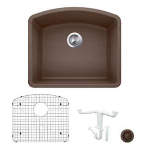 Diamond 24 in. Undermount Single Bowl Cafe Granite Composite Kitchen Sink Kit with Accessories