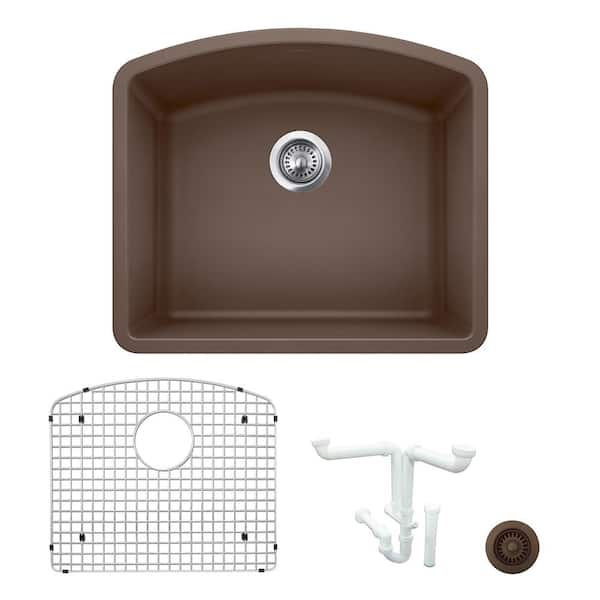 Blanco Diamond 24 in. Undermount Single Bowl Cafe Granite Composite Kitchen Sink Kit with Accessories