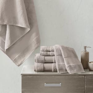 Turkish 6-Piece Taupe Cotton Bath Towel Set