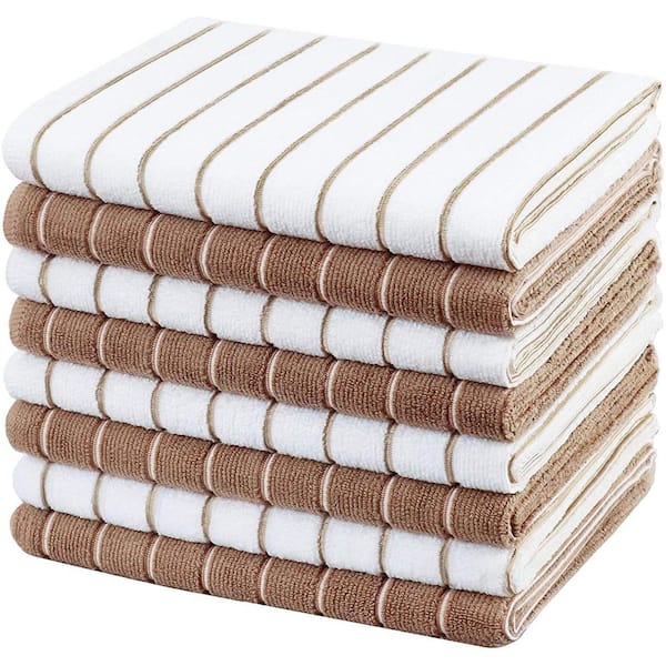 THE CLEAN STORE 12 in. x 12 in. Checkered Brownston Microfiber Wash Cloths  (24-Pack) 79286 - The Home Depot
