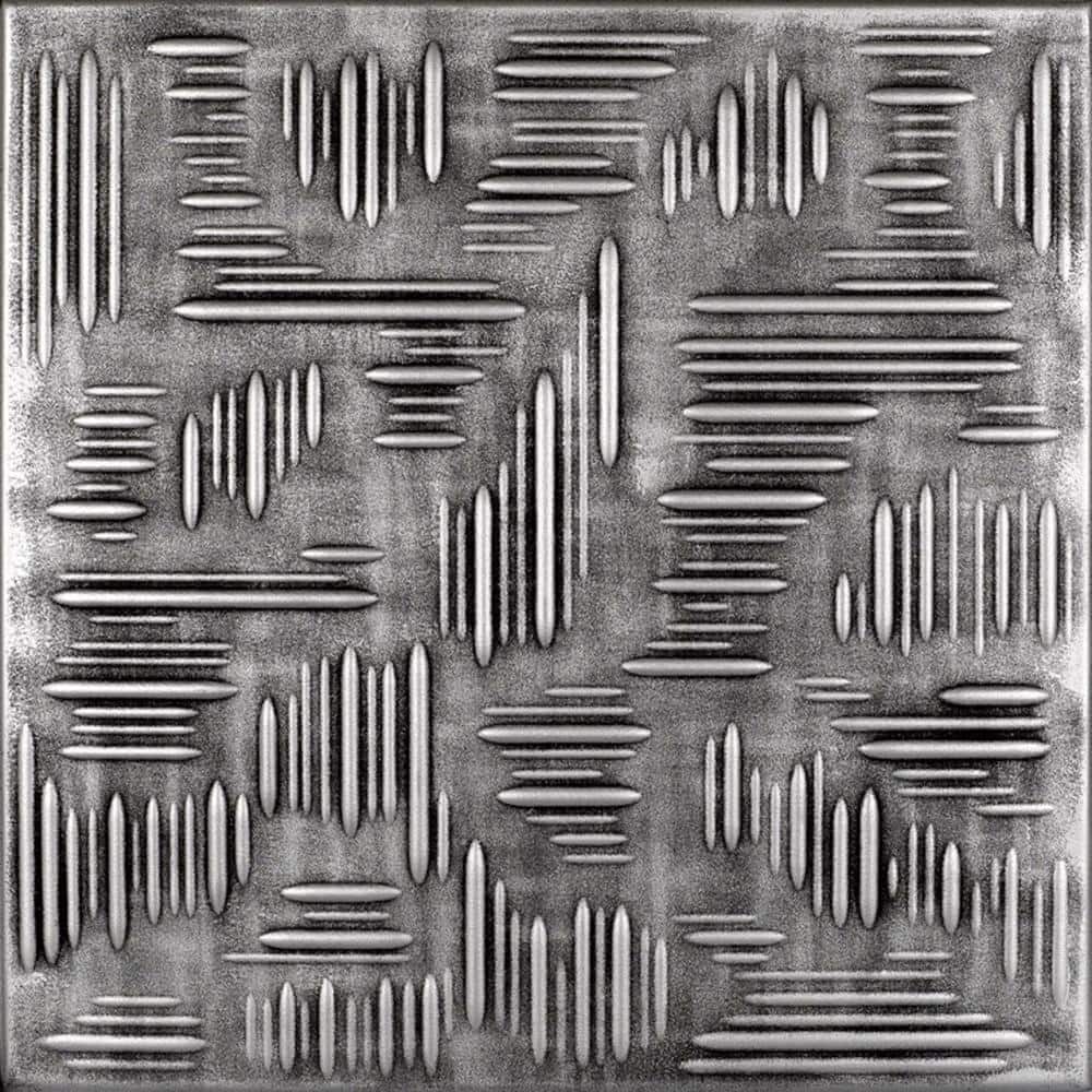 Antique Silver Polystyrene Glue-Up Ceiling Tile, 1.6 ft. x 1.6 ft.