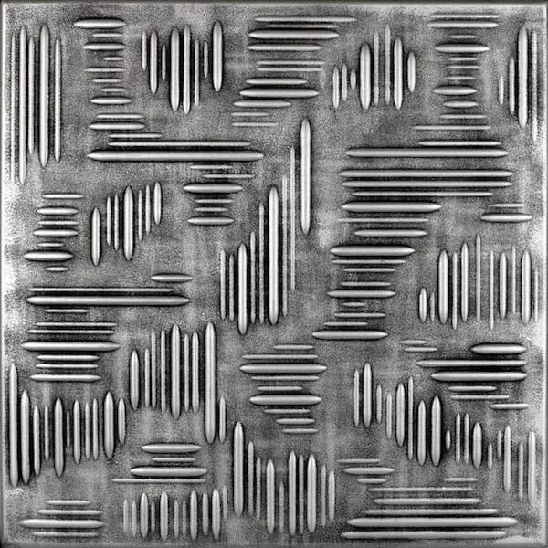 Country Wheat Antique Silver 1.6 ft. x 1.6 ft. Decorative Foam Glue Up Ceiling Tile (259.2 sq. ft. /case)