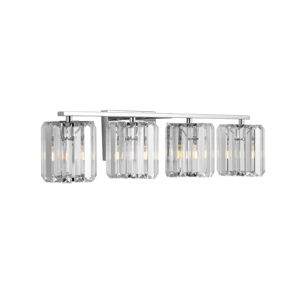 Chrome Glass Prism LED Vanity Light, 29.75"