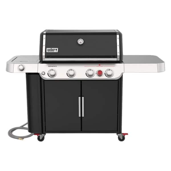 Genesis E-435 4-Burner Natural Gas Grill in Black with Side Burner