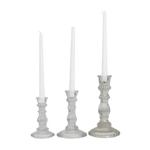 Clear Glass Candle Holder (Set of 3)