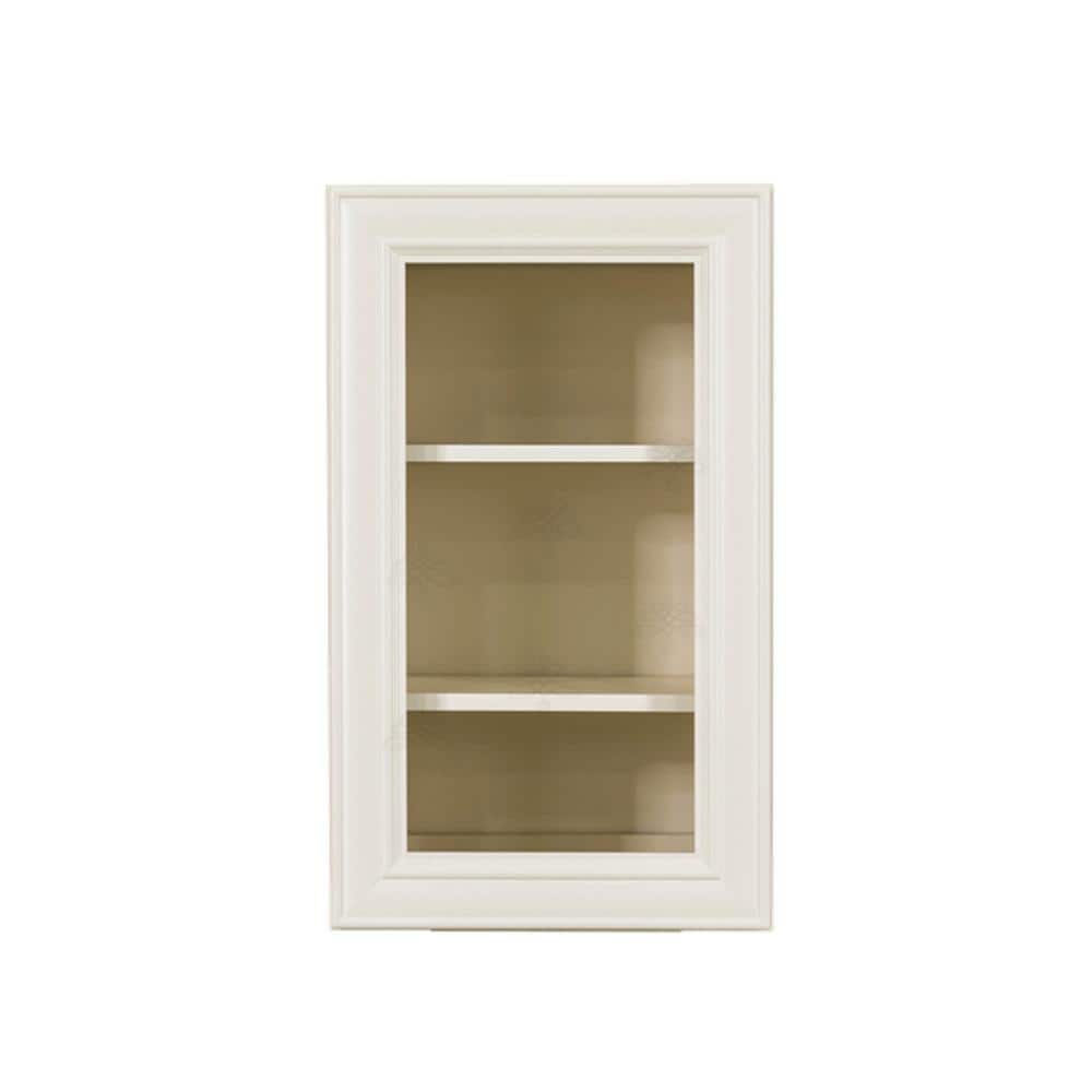 Princeton Assembled 15 in. x 30 in. x 12 in. Wall Mullion Door Cabinet with 1-Door 2-Shelves in Off-White price history on PriceWatchPro
