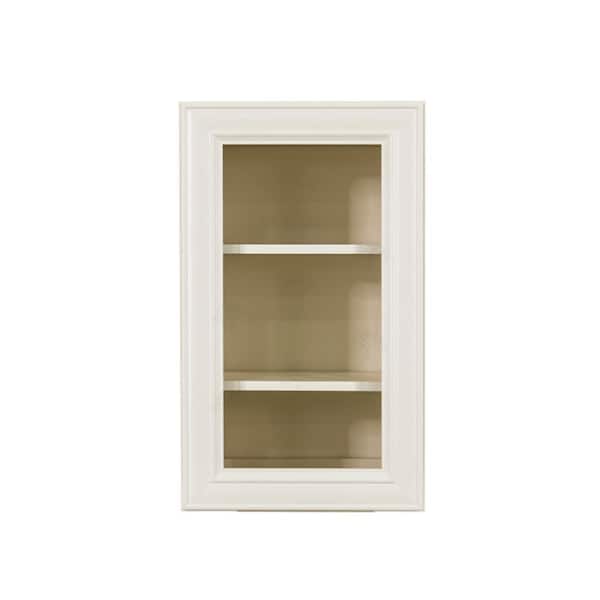 LIFEART CABINETRY Princeton Assembled 21 in. x 30 in. x 12 in. Wall Mullion Door Cabinet with 1-Door 2-Shelves in Off-White