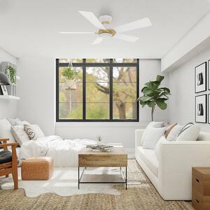 Aspen 52 in. Dimmable LED Indoor/Outdoor White Smart Ceiling Fan with Light and Remote, Works with Alexa/Google Home