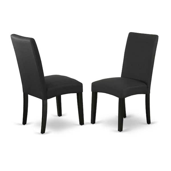 East West Furniture 3-Piece Black and Cherry Finish Solid Wood Top - Round Dining Room Set with High Back - Seats 4