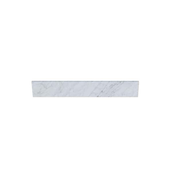 31 in. W x 0.75 in. x 4 in. Natural Carrara Marble Bathroom Vanity Backsplash