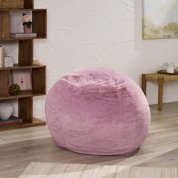62% OFF - Pink Fuzzy Bean Bag Chair / Chairs