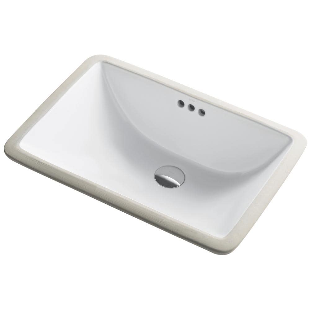 Elavo Classic White Ceramic 20.63" Undermount Bathroom Sink