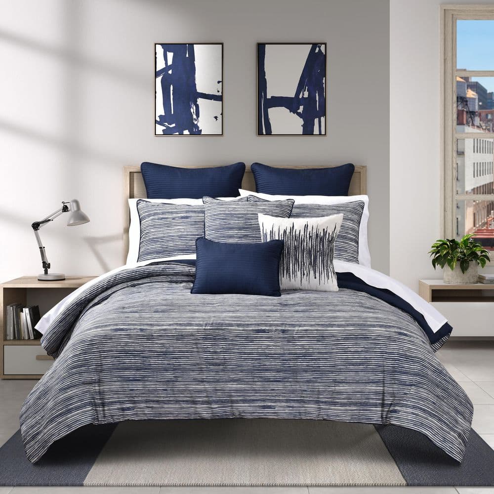 Dalton Black Polyester Full/Queen 3Pc. Comforter Set