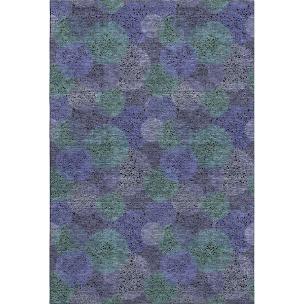Addison Rugs Mayfield Premium Machine Washable Abstract AMF977 Purple 9 ft. x 12 ft. Area Rug