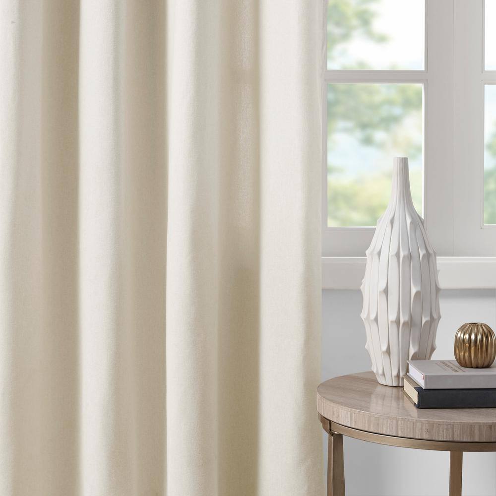 Off-White Extended Grommet Top Light Filtering Drapes