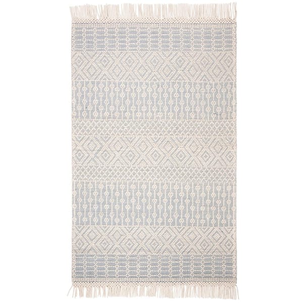 SAFAVIEH Natura Ivory/Gray 5 ft. x 8 ft. Geometric Tribal Area Rug