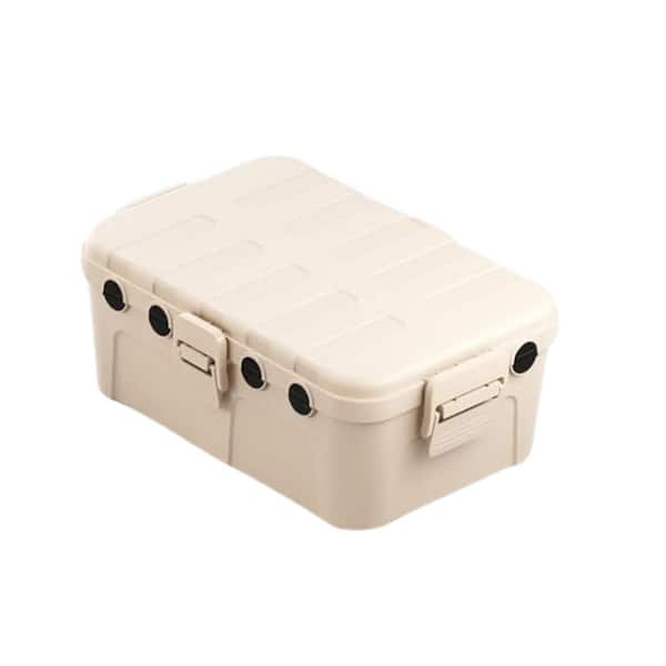 12.5 in. L x 8.5 in. W x 5 in. H IP54 Waterproof Electrical Box Protect Outdoor Connections w/6 Cable Entry Ports Almond