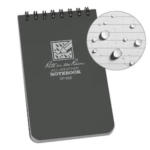 Weatherproof 3 in. x 5 in. Top Spiral Notebook, Gray Cover (6-Pack)