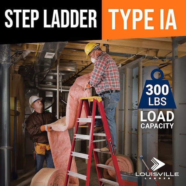 6 ft. Fiberglass Step Ladder with 300 lbs. Load Capacity Type IA Duty Rating