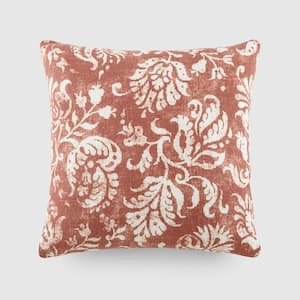 Distressed Floral Rose Elegant Patterns Cotton 20 in. x 20 in. Decor Throw Pillow