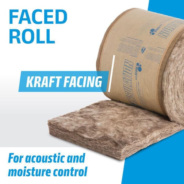 R-15 EcoRoll™ Kraft Faced Fiberglass Insulation Roll 3-1/2
