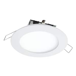 4 in. Canless Downlight New Construction Round, 2700 CCT Integrated LED Recessed Light Kit, Direct Mount White Trim