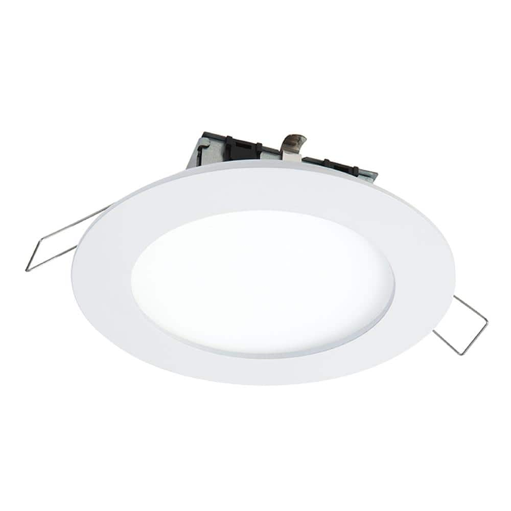 HALO 4 in. Canless Downlight New Construction Round, 2700 CCT Integrated LED Recessed Light Kit, Direct Mount White Trim