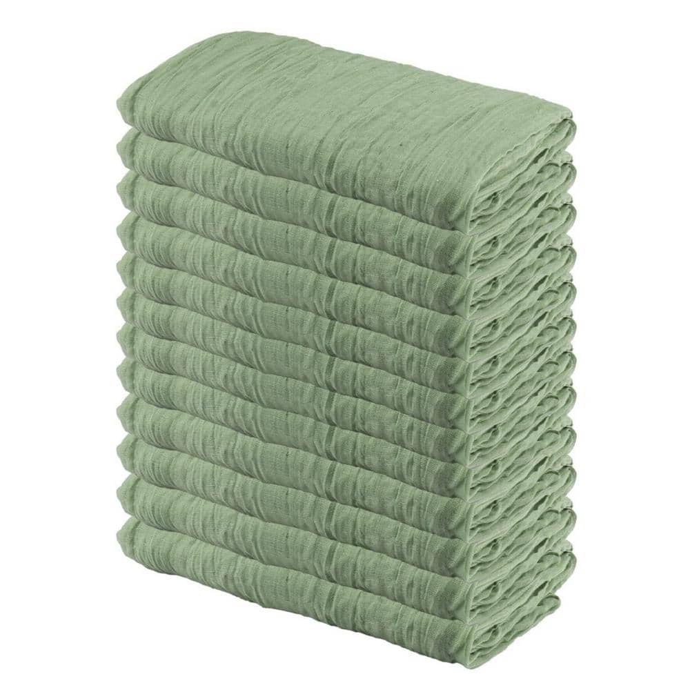 35 in. W x 120 in. L Dusty Sage Green Solid Boho Gauze Polyester Cheeseclot