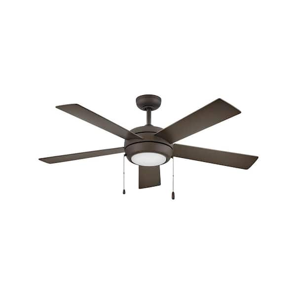 HINKLEY CROFT 52 in. Indoor Integrated LED Metallic Matte Bronze Ceiling Fan Pull Chain