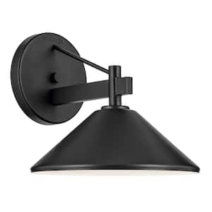 Ripley 9.25 in. 1-Light Black Outdoor Hardwired Barn Sconce with No Bulbs Included (1-Pack)