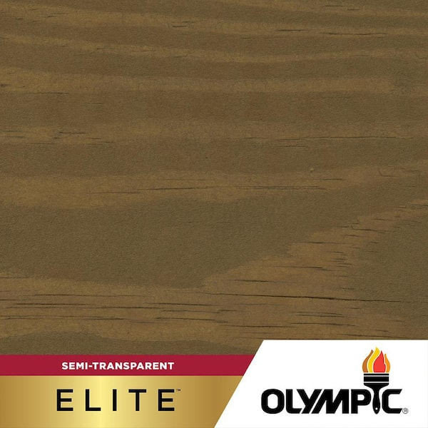 Olympic Elite 3 Gal. Dark Ash Semi-Transparent Exterior Wood Stain and Sealant in One