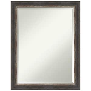 Medium Rectangle Bark Rustic Char Beveled Glass Casual Mirror (27.5 in. H x 21.5 in. W)