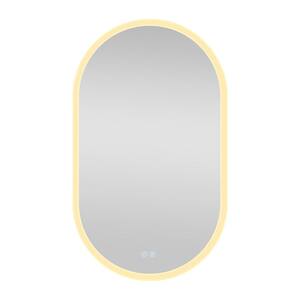 24 in. W x 36 in. H Oval Frameless LED Wall Bathroom Vanity Mirror with Backlit Lights Anti-Fog Dimmable Function