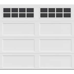 Bridgeport Steel Extended Panel 8ft x 7ft Insulated 12.9 R-Value White Garage Door with windows