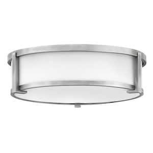 Lowell 16.0 In. 3-Light Antique Nickel Flush Mount