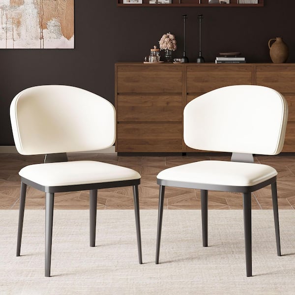 THE RIGHT PATH 2 Piece Set, Modern Dining Chair in Off-White
