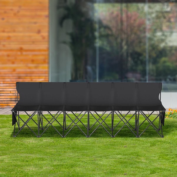 SVOPES Portable Folding Bench 6-Seats Sideline Outdoor Camping