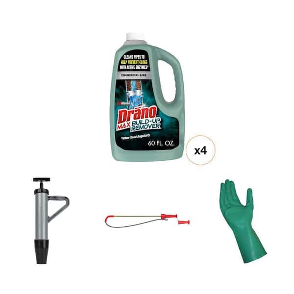 K-3 Toilet Auger with 3 ft. Snake, PRO Power Plunger, Green Nitrile Glove, and 60 oz. Drain Cleaner Combo