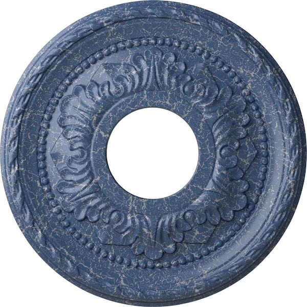 Ekena Millwork 1 in. x 12-1/8 in. x 12-1/8 in. Polyurethane Palmetto Ceiling Medallion, Americana Crackle