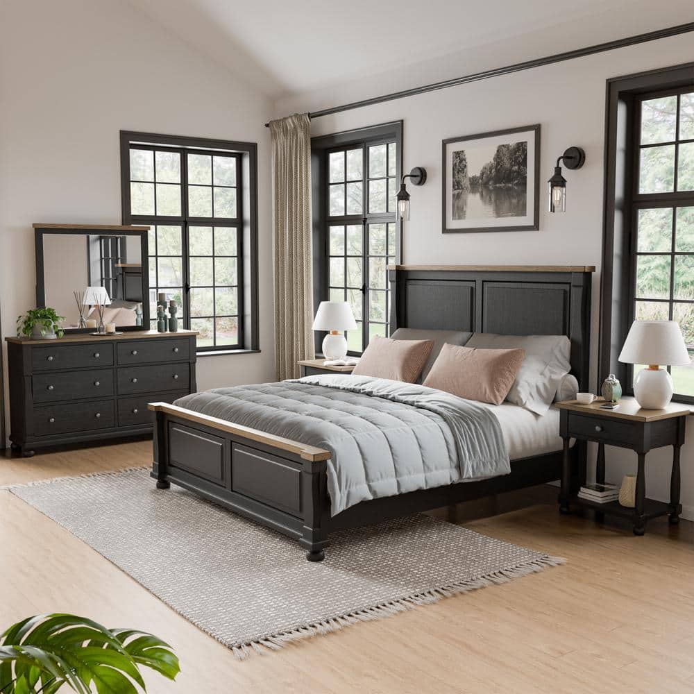 Dark wood king bedroom set hotsell
