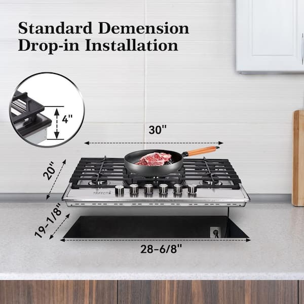 Gas cooktop - HF 9 - Hoover - 3 burner / built-in / with knobs