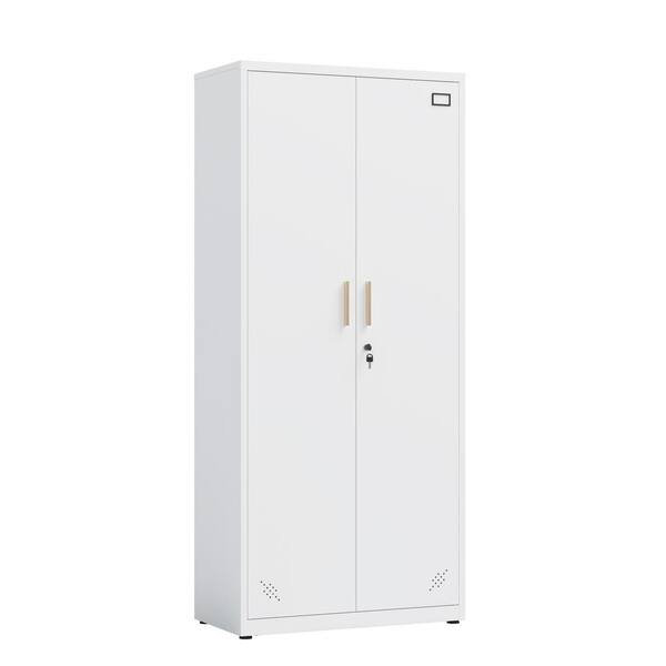 Unbranded 31.5 in. W x 15.75 in. D x 68.9 in. H Bathroom White Linen Cabinet
