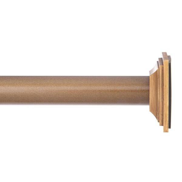 Eclipse 48 in. - 86 in. Telescoping 3/4 in. Room Darkening Tension Curtain Rod in Brushed Brass