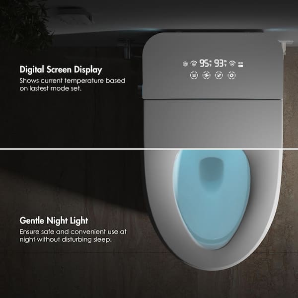 Piedmont Elongated Bidet Toilet 1.28 GPF in White with Bidet/Rear Wash, Heated Seat, Auto Flush and Remote Control