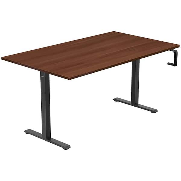ategisデスク Mount-It 59 in. Brown Rectangular Manual Height Adjustable