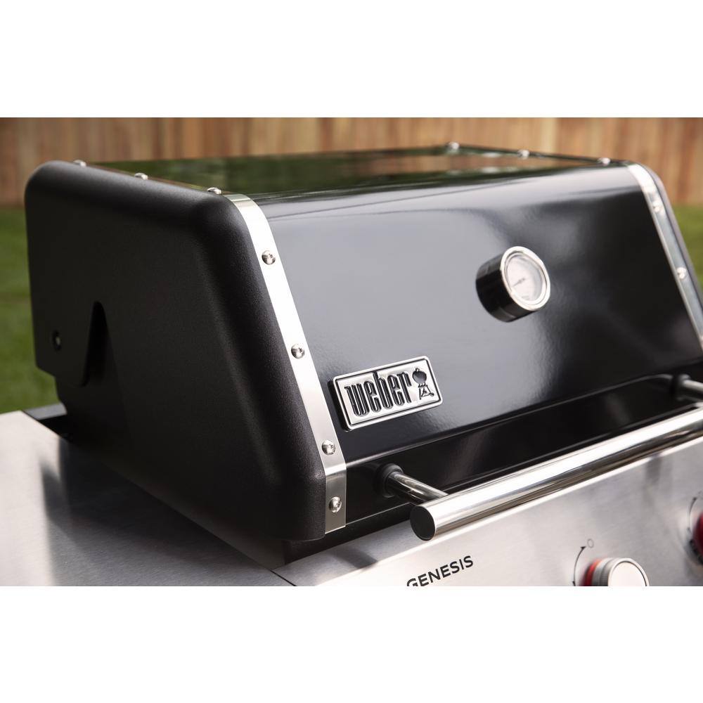Genesis E-315 Black Liquid Propane Gas Grill with Side Tables